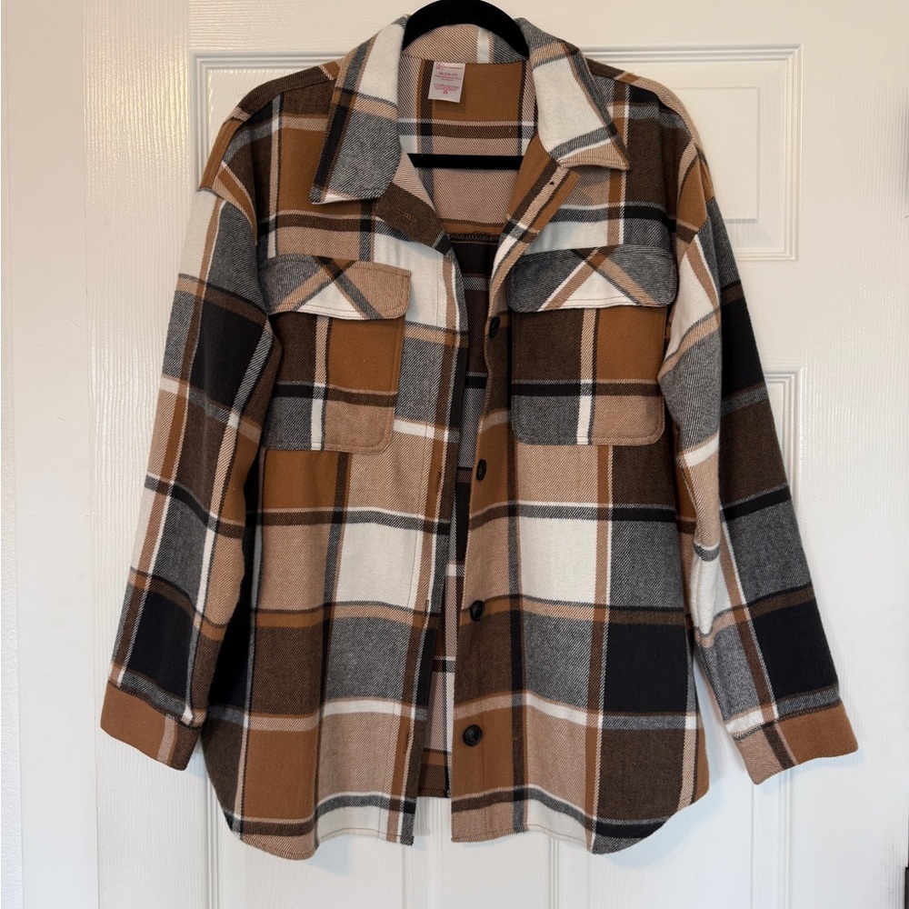 No Boundaries Plaid Shacket - NEW